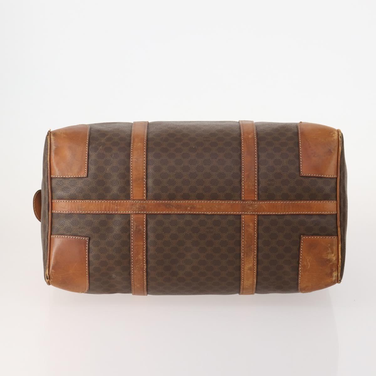 CELINE Macadam Canvas Boston Bag PVC Leather 3 Set Brown Auth mr2452