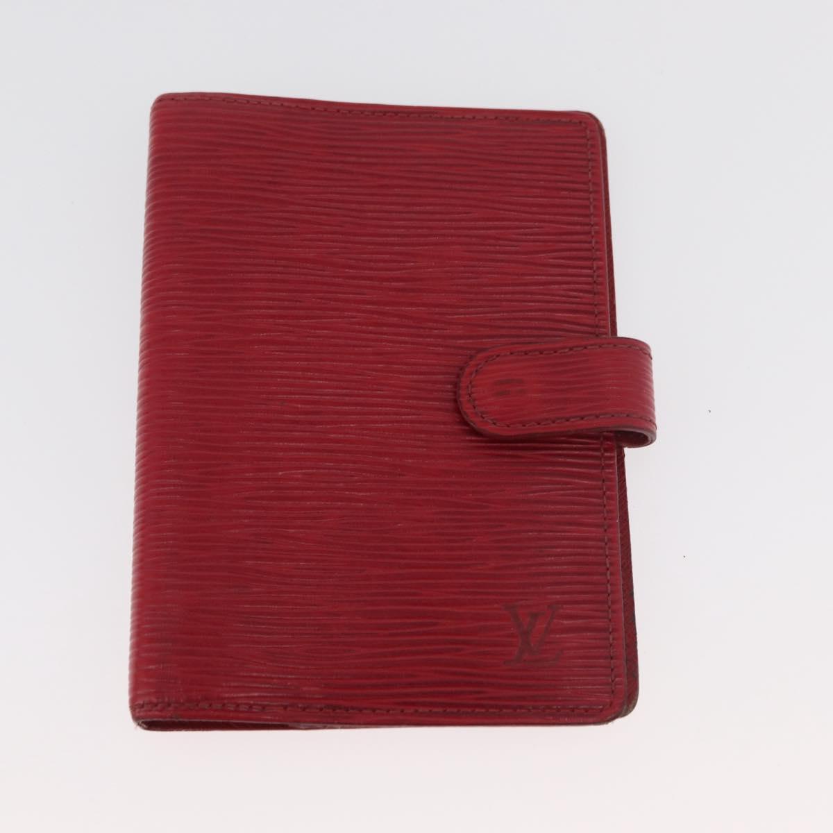 LOUIS VUITTON Monogram Epi Day Planner Cover Briefcase 2 Set Red LV Auth mr2456
