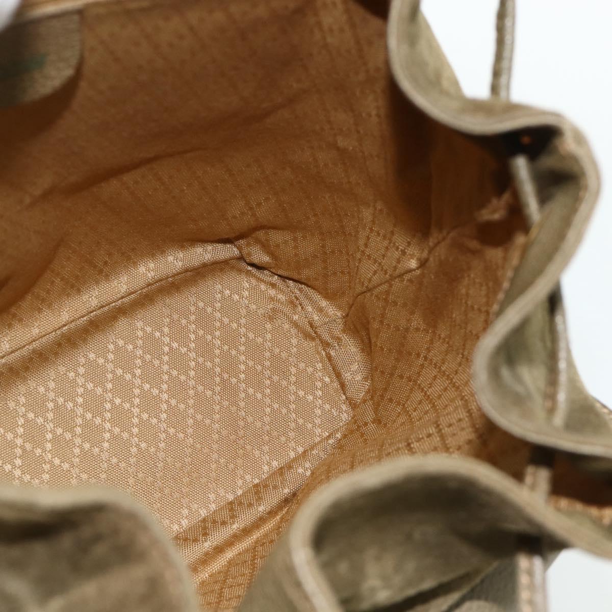 GUCCI Backpack Suede Khaki Gold 003 2058 0016 Auth mr2460A