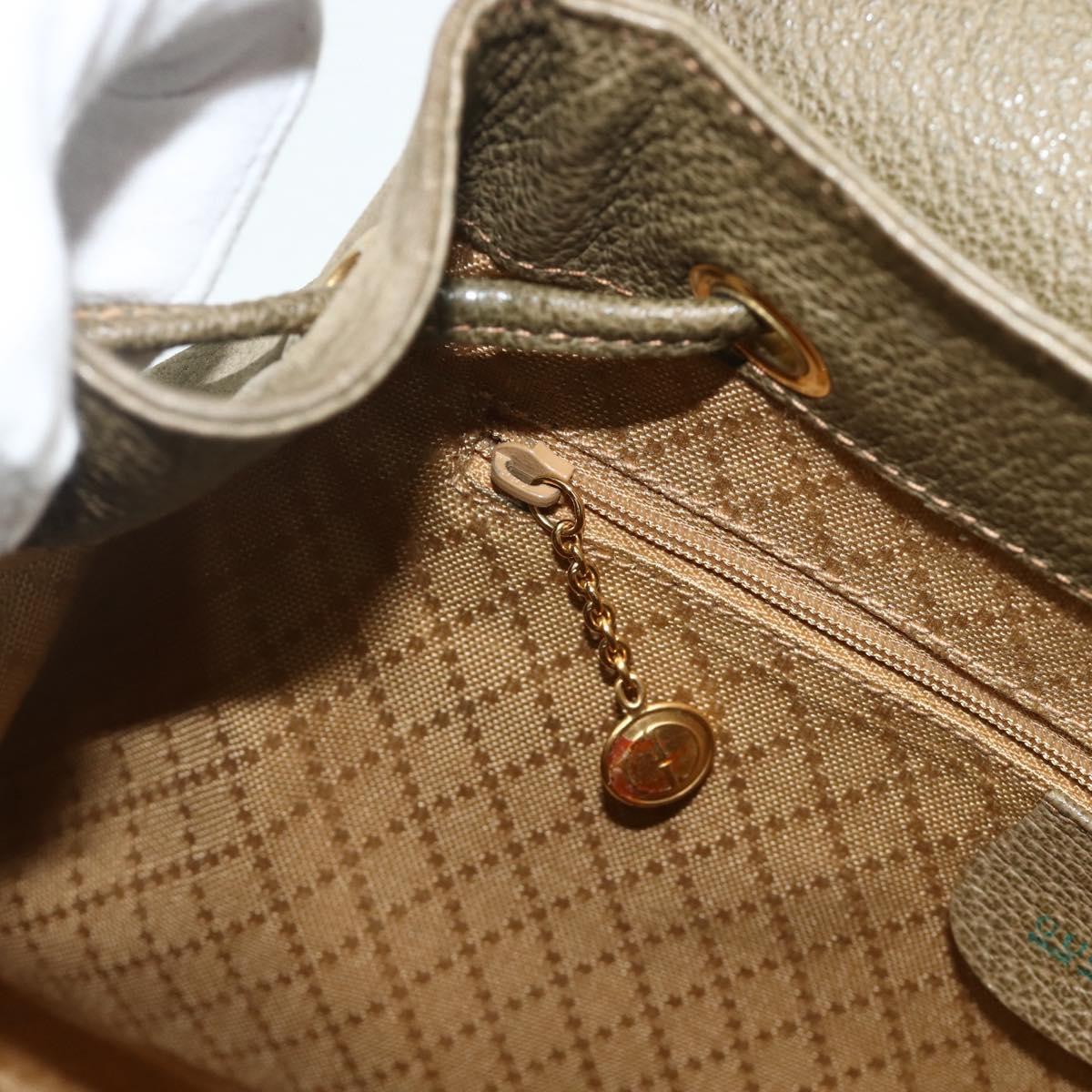 GUCCI Backpack Suede Khaki Gold 003 2058 0016 Auth mr2460A