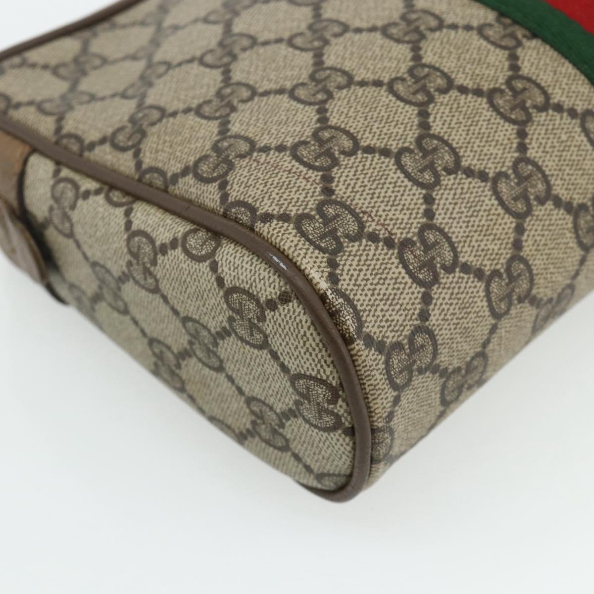 GUCCI GG Supreme Web Sherry Line Clutch Bag PVC Beige 89 01 012 Auth mr2470