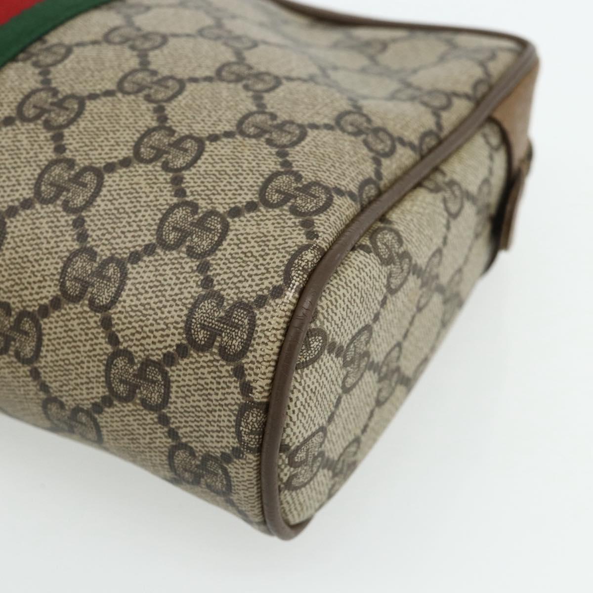 GUCCI GG Supreme Web Sherry Line Clutch Bag PVC Beige 89 01 012 Auth mr2470