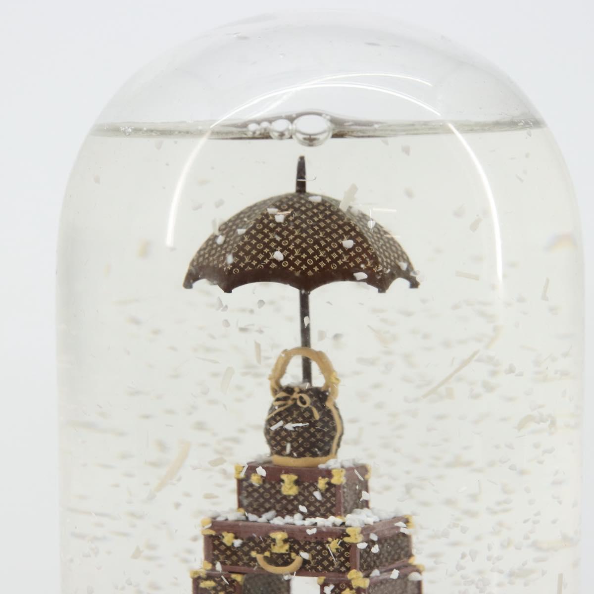 LOUIS VUITTON Trunk Tower Eiffel Tower Snow Globe plastic Clear LV Auth mr2481V