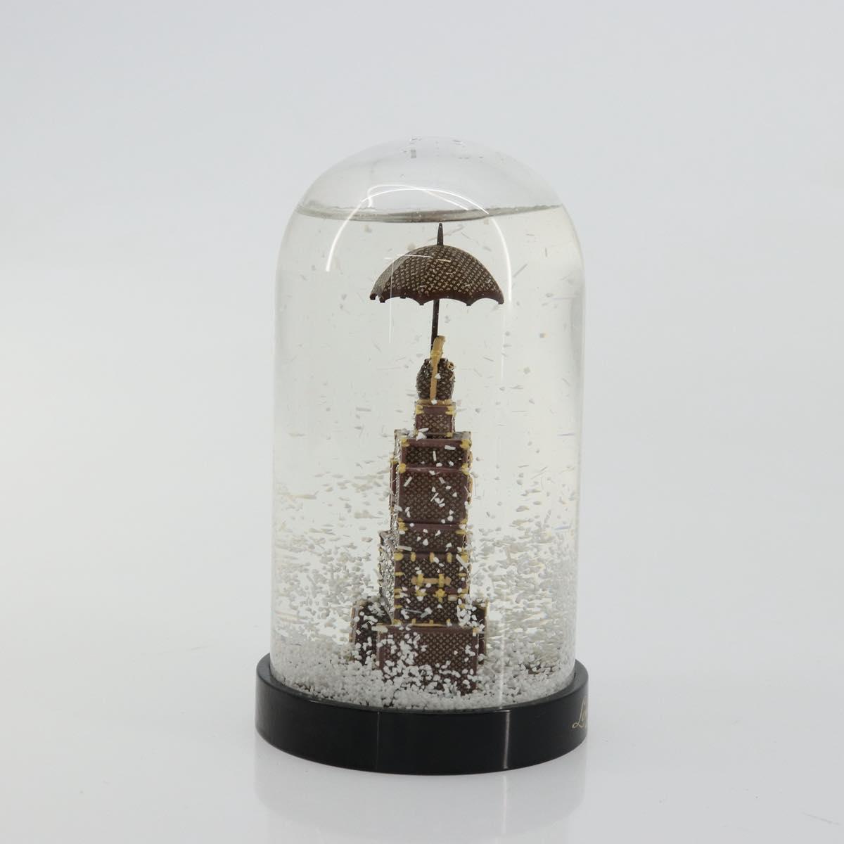 LOUIS VUITTON Trunk Tower Eiffel Tower Snow Globe plastic Clear LV Auth mr2481V