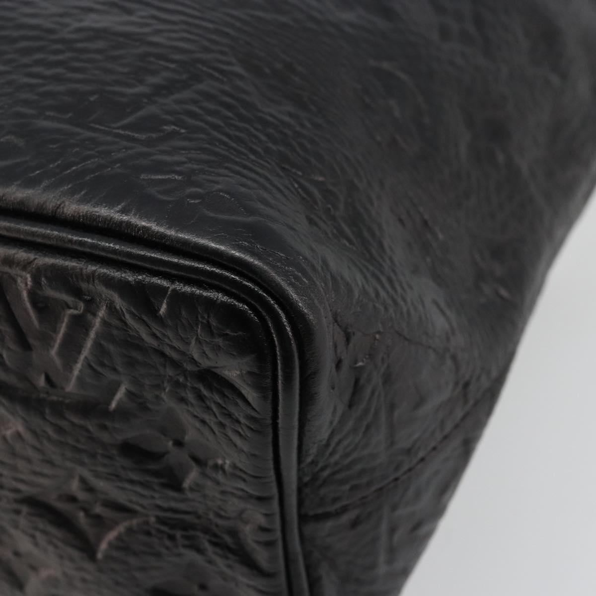 LOUIS VUITTON Monogram Shimmer Halo Hand Bag Black LV Auth mr2486