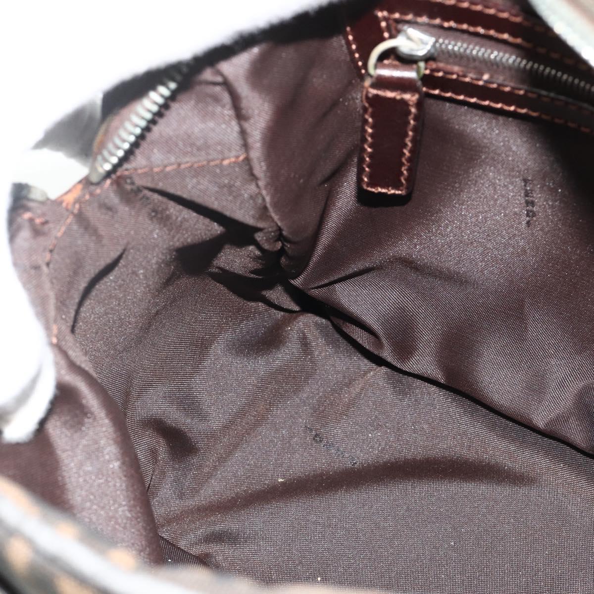 FENDI Zucca Canvas Hand Bag Black Brown Auth mr2487