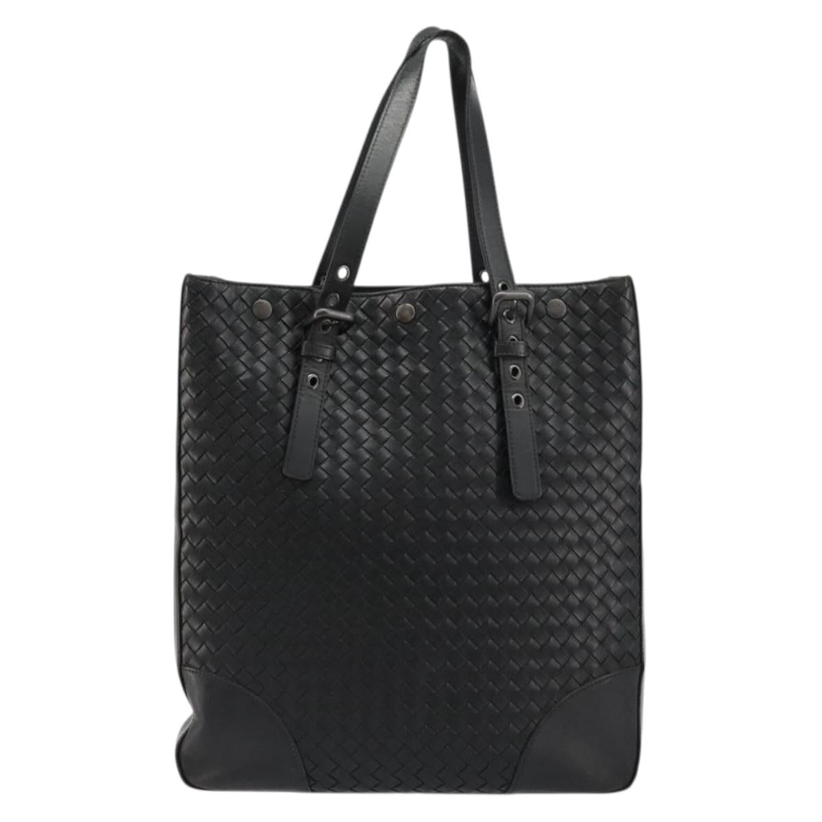 BOTTEGA VENETA INTRECCIATO Tote Bag Leather Black 269779 Auth mr2488