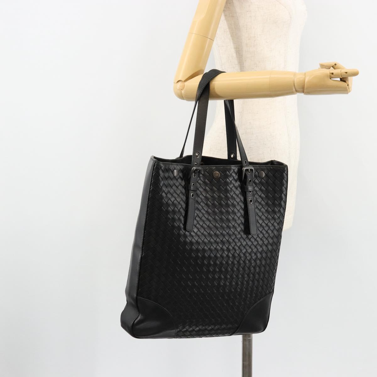 BOTTEGA VENETA INTRECCIATO Tote Bag Leather Black 269779 Auth mr2488