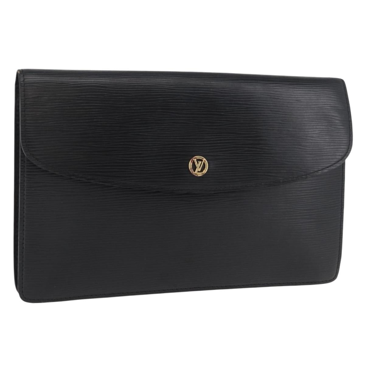 LOUIS VUITTON Epi Montaigne 27 Clutch Bag Black M52652 LV Auth mr2491