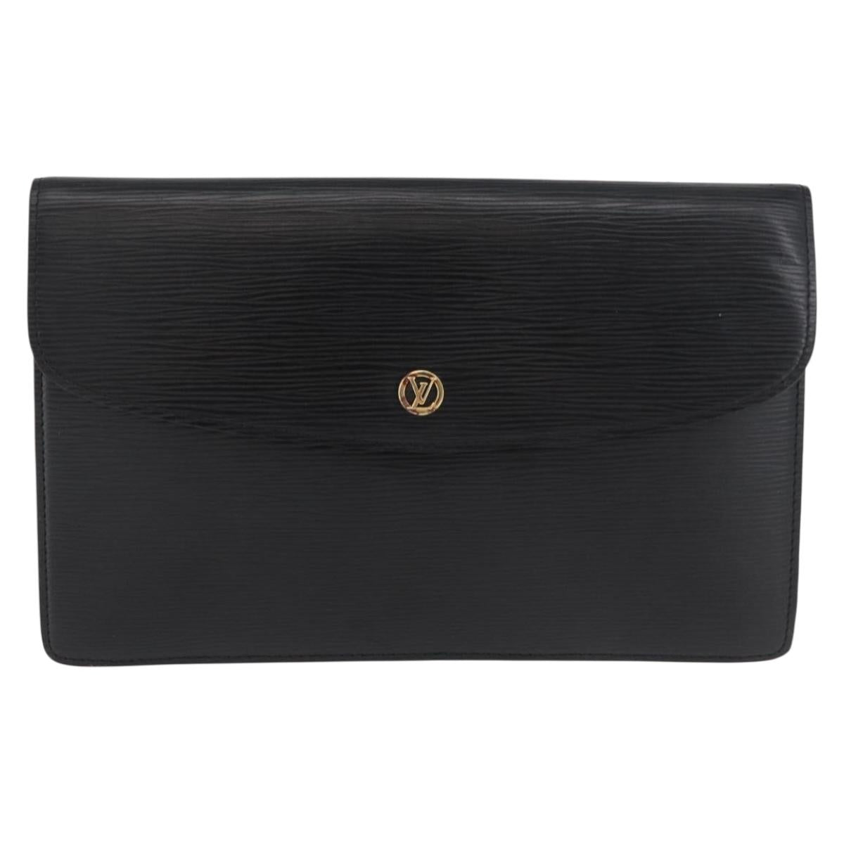 LOUIS VUITTON Epi Montaigne 27 Clutch Bag Black M52652 LV Auth mr2491