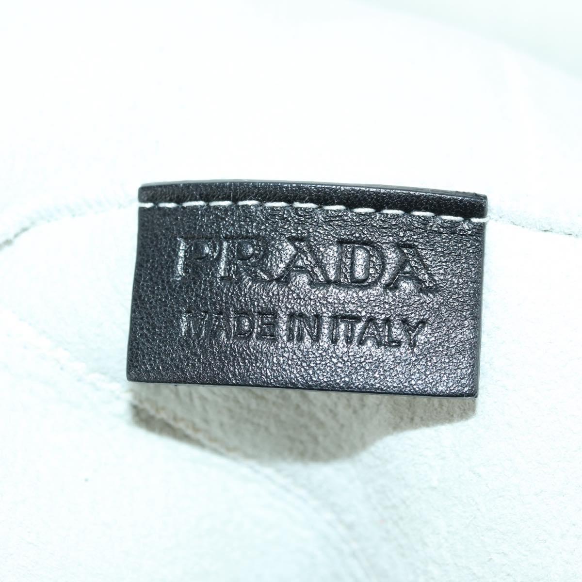 PRADA Shearing Tote Bag Mouton White Silver Auth mr2498V