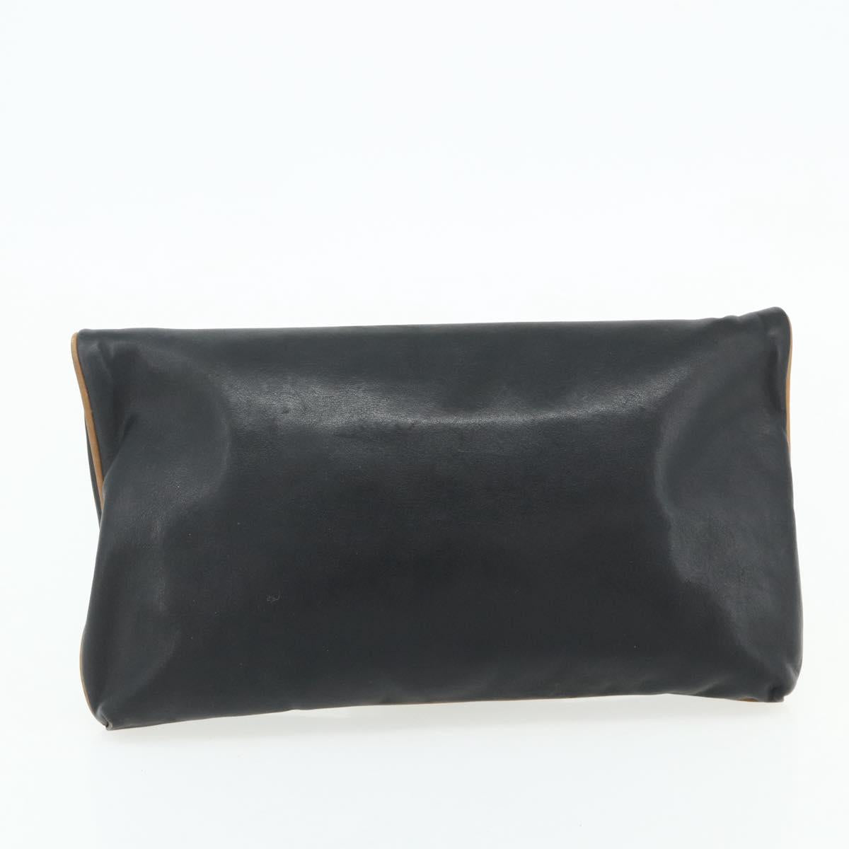 CELINE Macadam Canvas Clutch Bag PVC Leather 2 Set Brown Black Auth mr2499