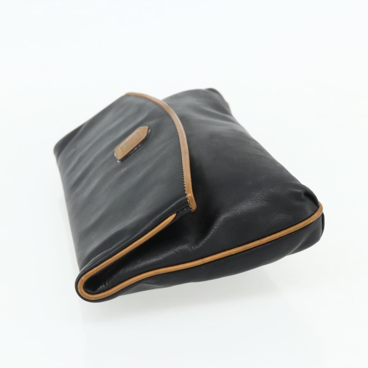 CELINE Macadam Canvas Clutch Bag PVC Leather 2 Set Brown Black Auth mr2499