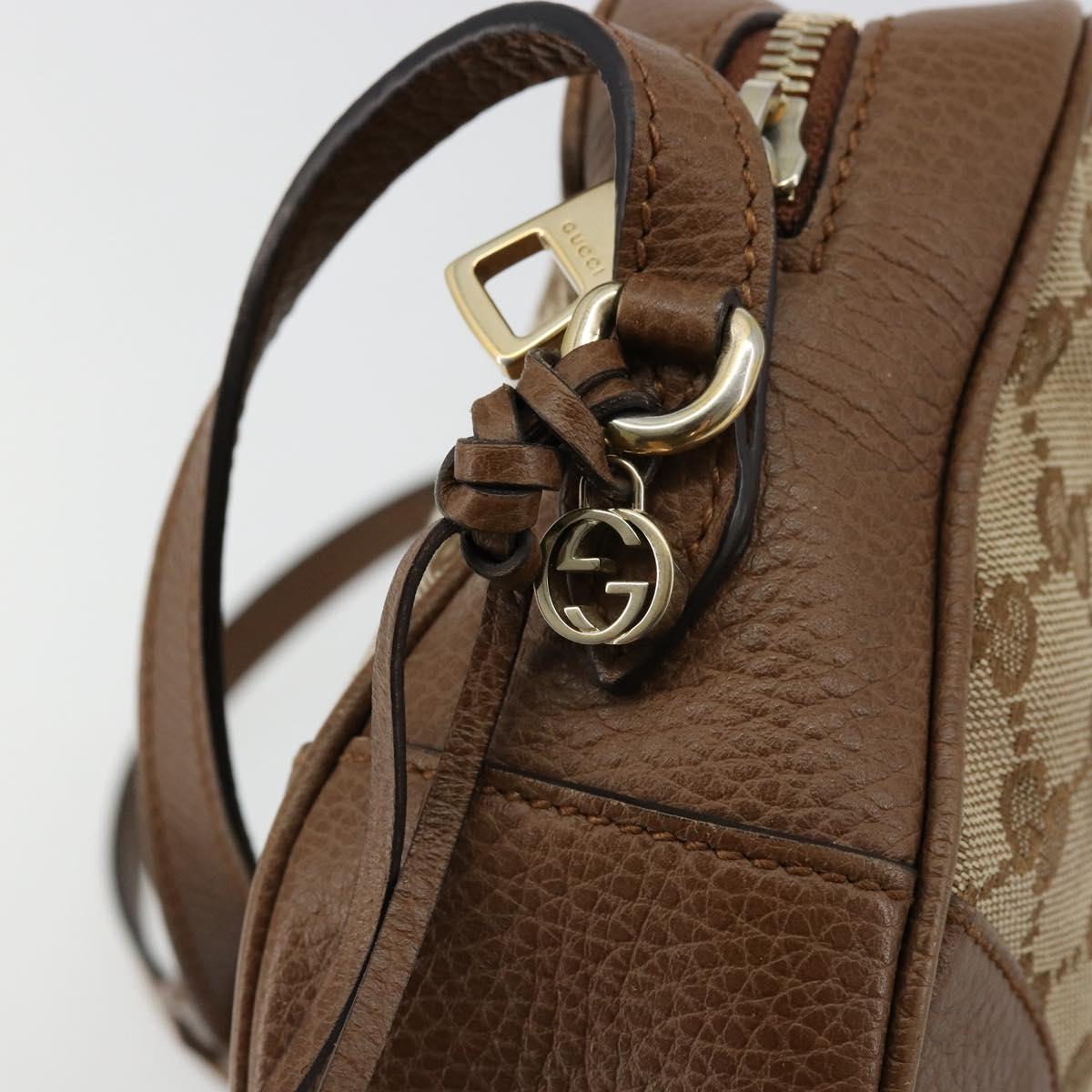 GUCCI GG Canvas Shoulder Bag Beige Gold 449413 Auth mr2500