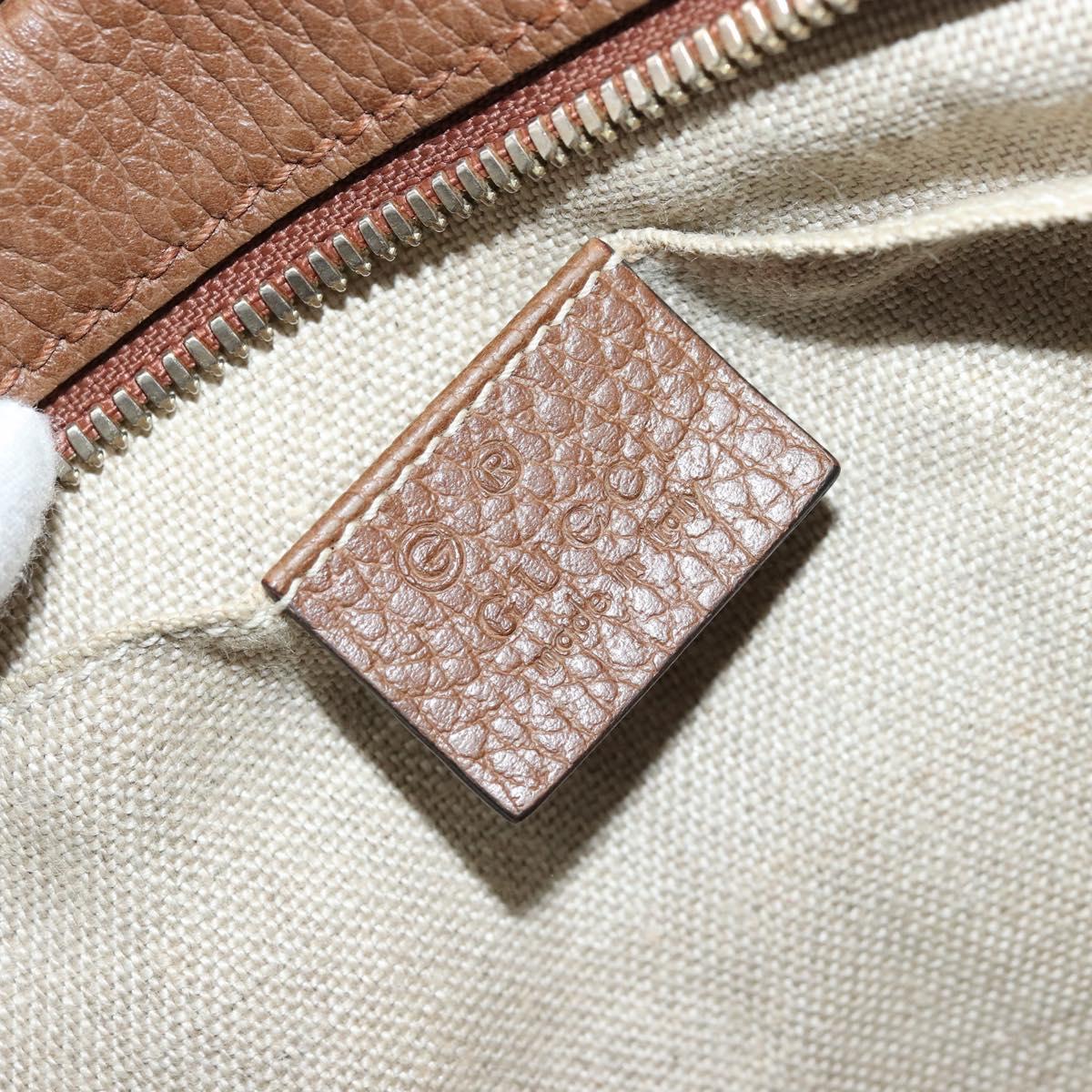 GUCCI GG Canvas Shoulder Bag Beige Gold 449413 Auth mr2500