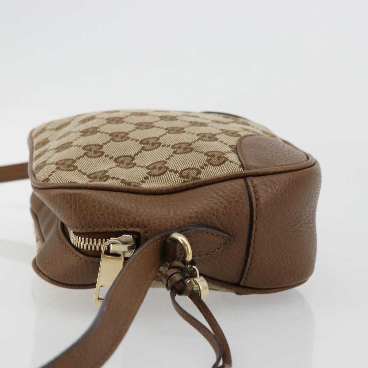 GUCCI GG Canvas Shoulder Bag Beige Gold 449413 Auth mr2500