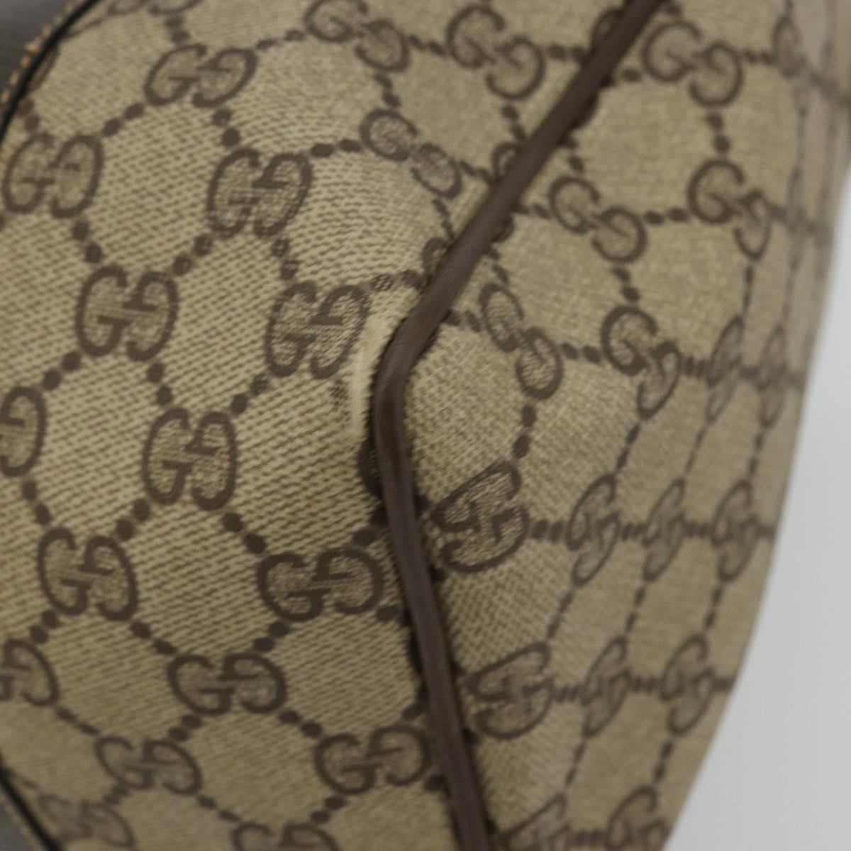 GUCCI GG Supreme Web Sherry Line Hand Bag PVC Beige Gold 010 378 Auth mr2501