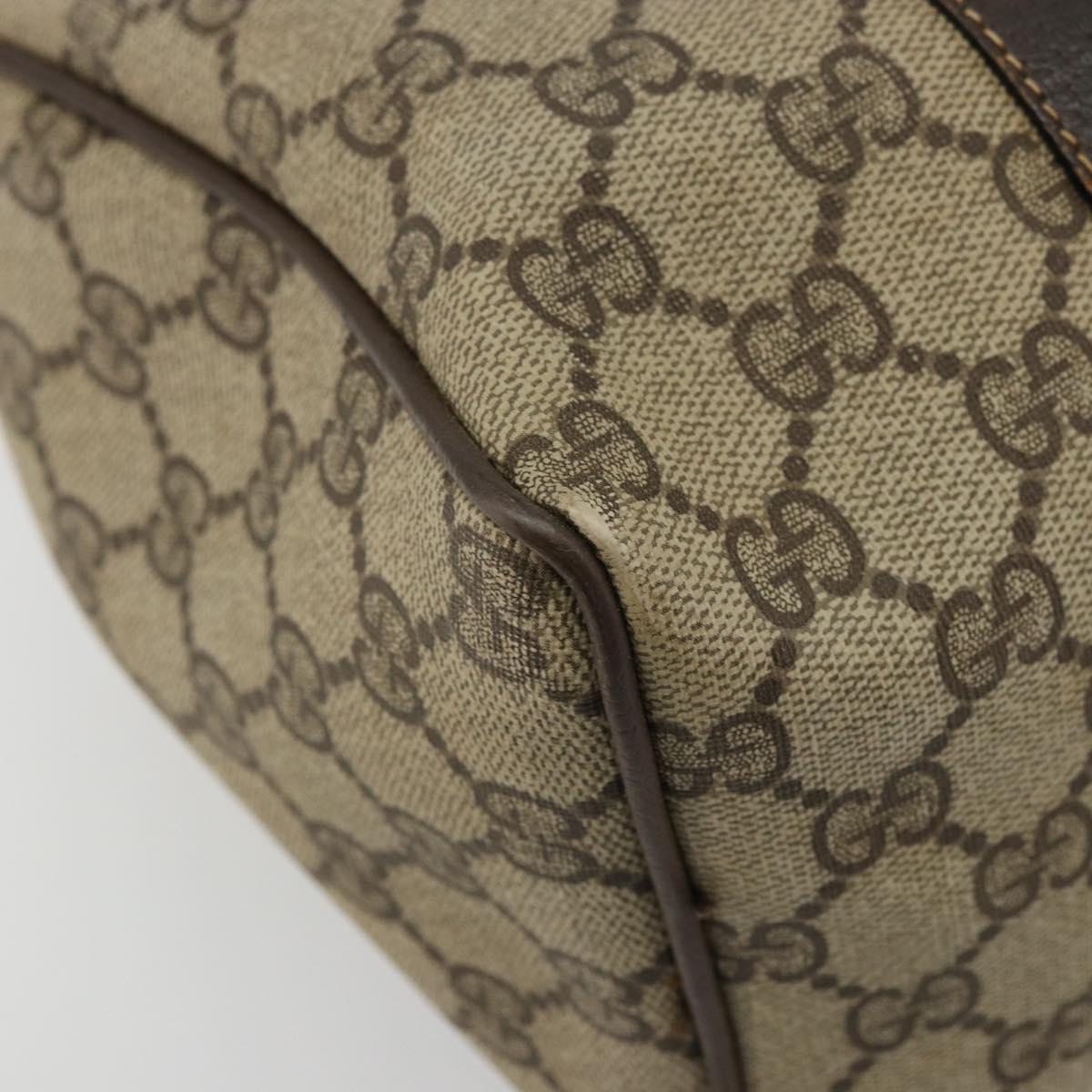 GUCCI GG Supreme Web Sherry Line Hand Bag PVC Beige Gold 010 378 Auth mr2501