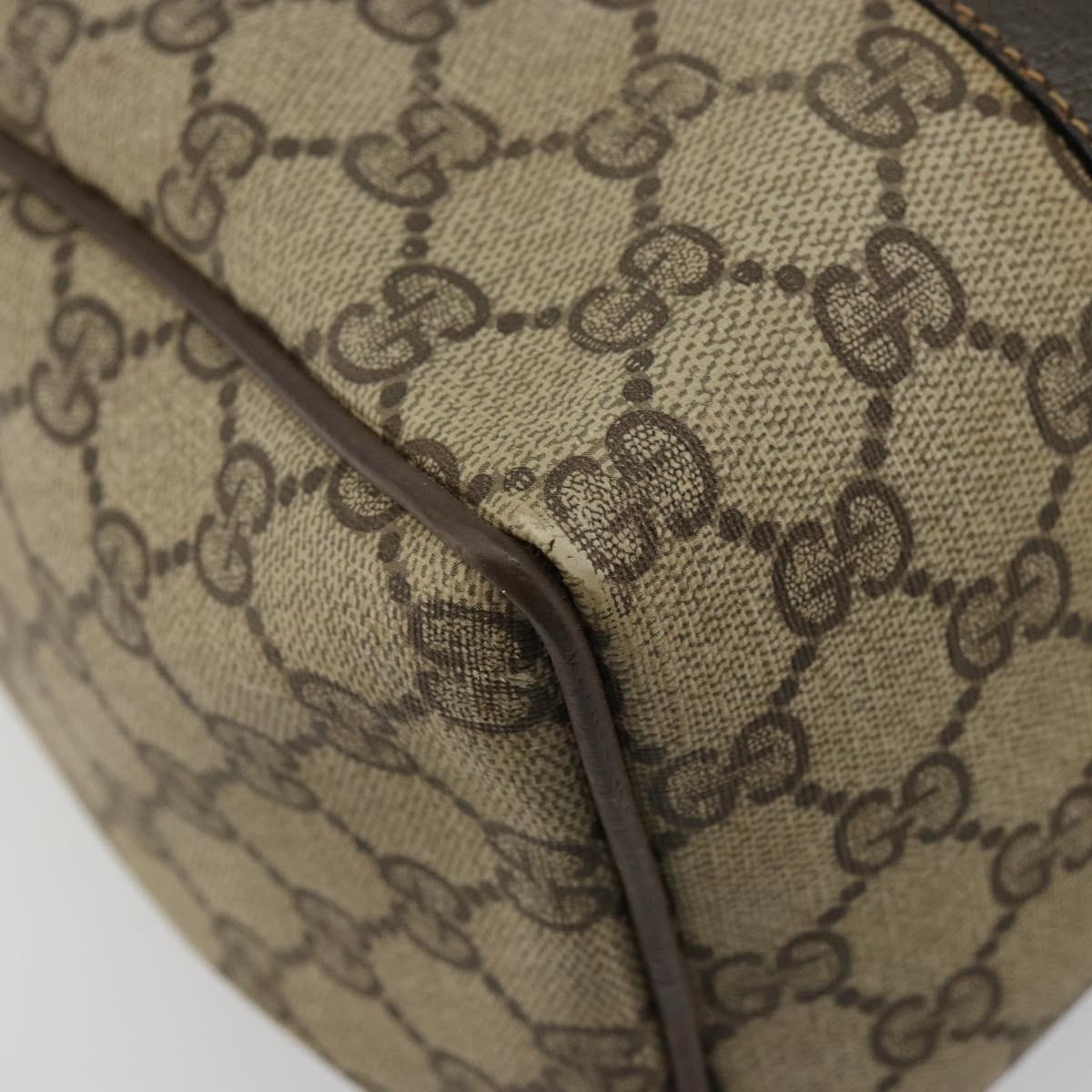 GUCCI GG Supreme Web Sherry Line Hand Bag PVC Beige Gold 010 378 Auth mr2501