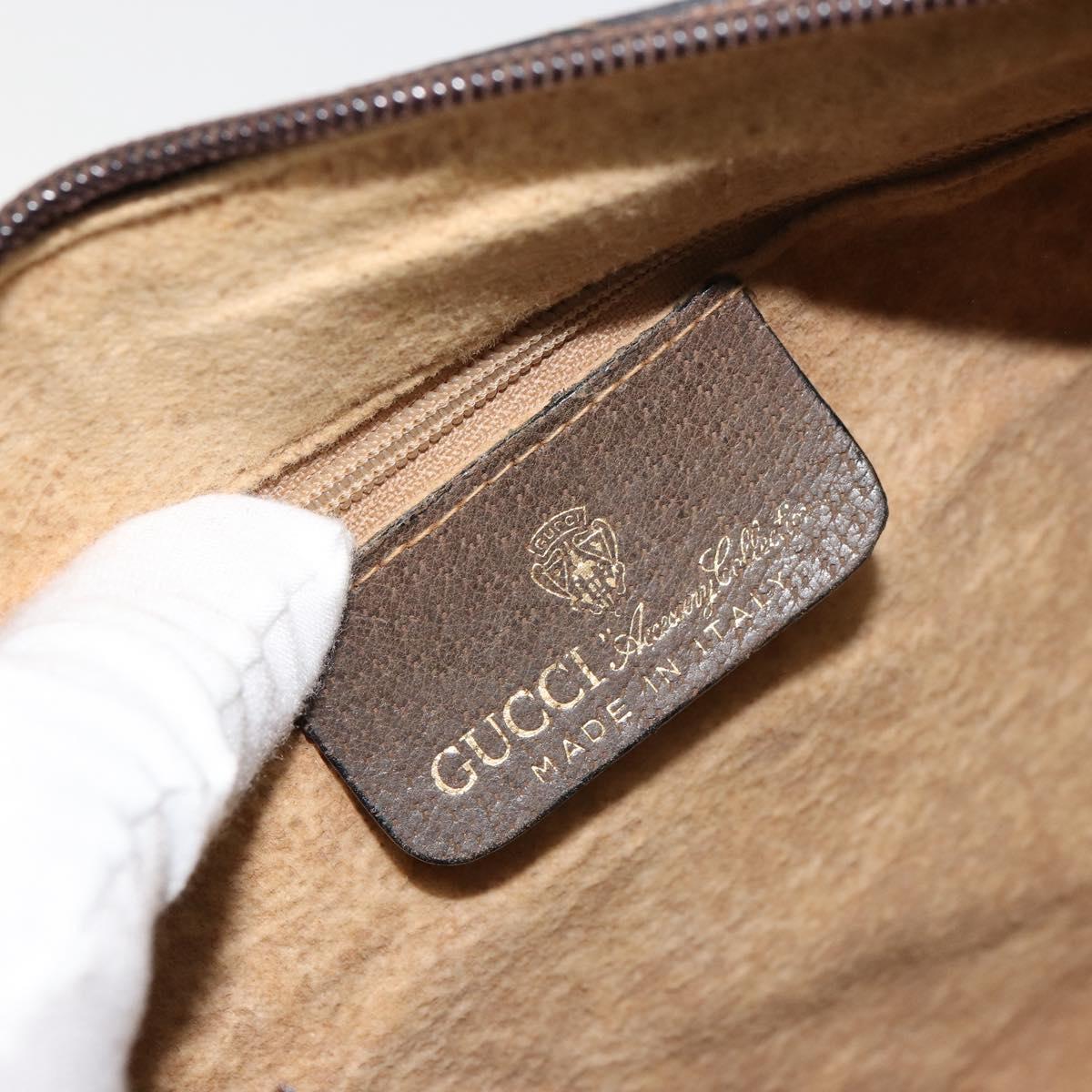 GUCCI GG Supreme Web Sherry Line Hand Bag PVC Beige Gold 010 378 Auth mr2501
