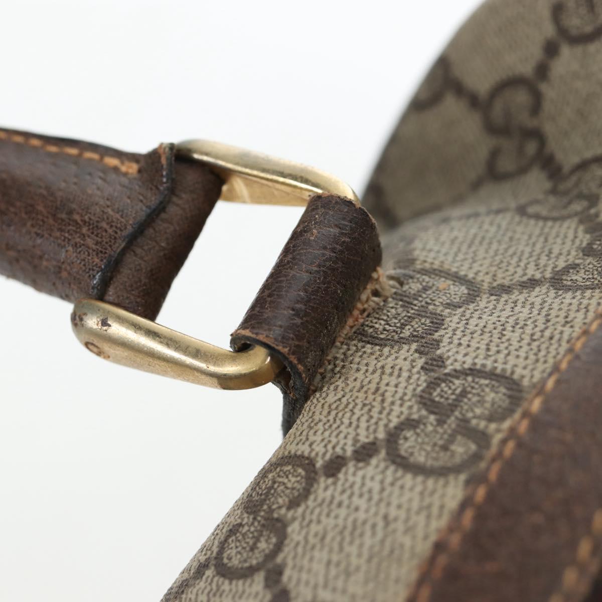 GUCCI GG Supreme Web Sherry Line Hand Bag PVC Beige Gold 010 378 Auth mr2501