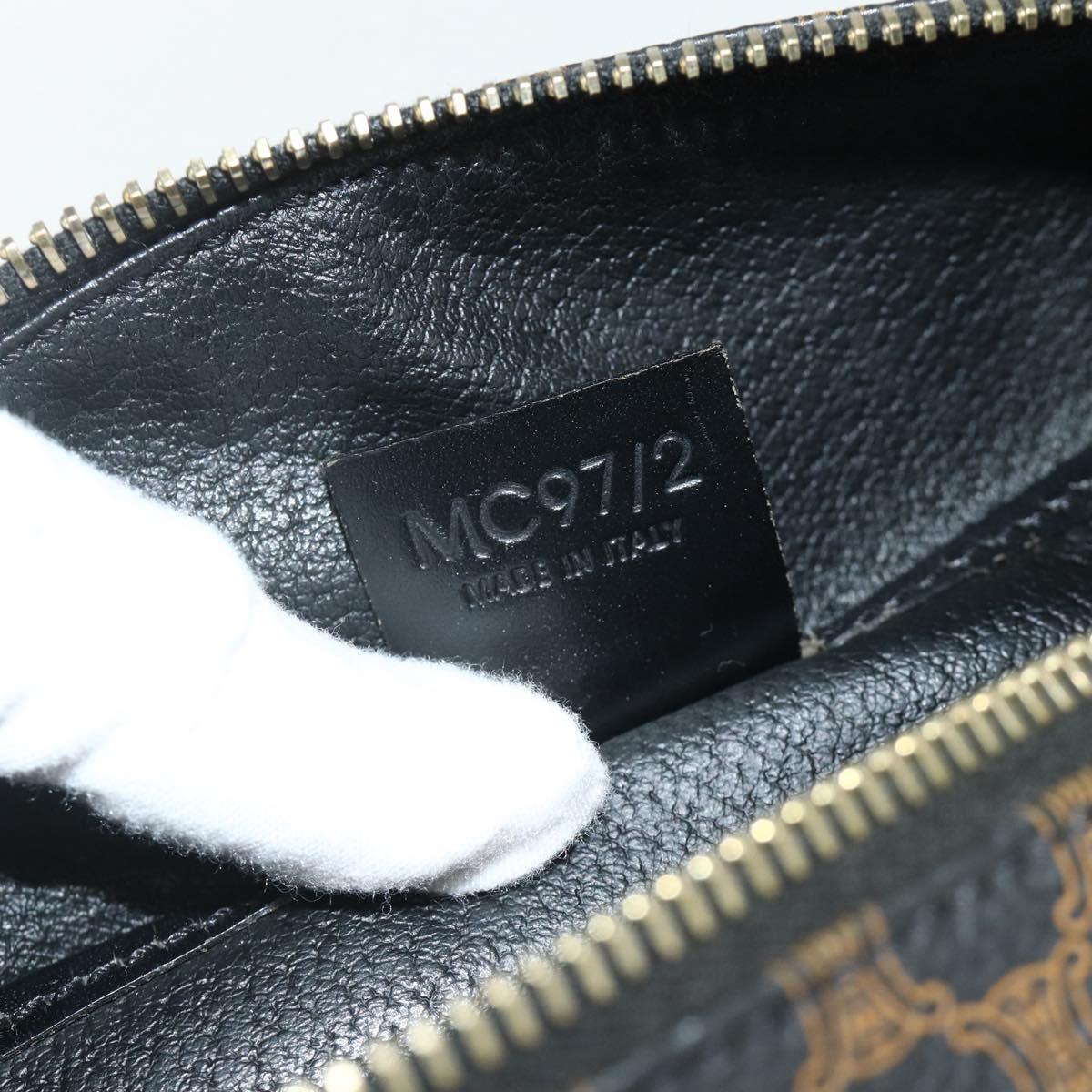 CELINE Macadam Canvas Hand Bag PVC Leather Black Gold Auth mr2503A