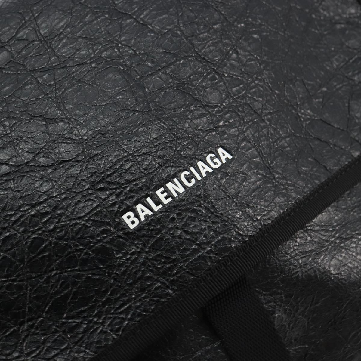BALENCIAGA Explorer Shoulder Bag Leather Black 620259 Auth mr2509A