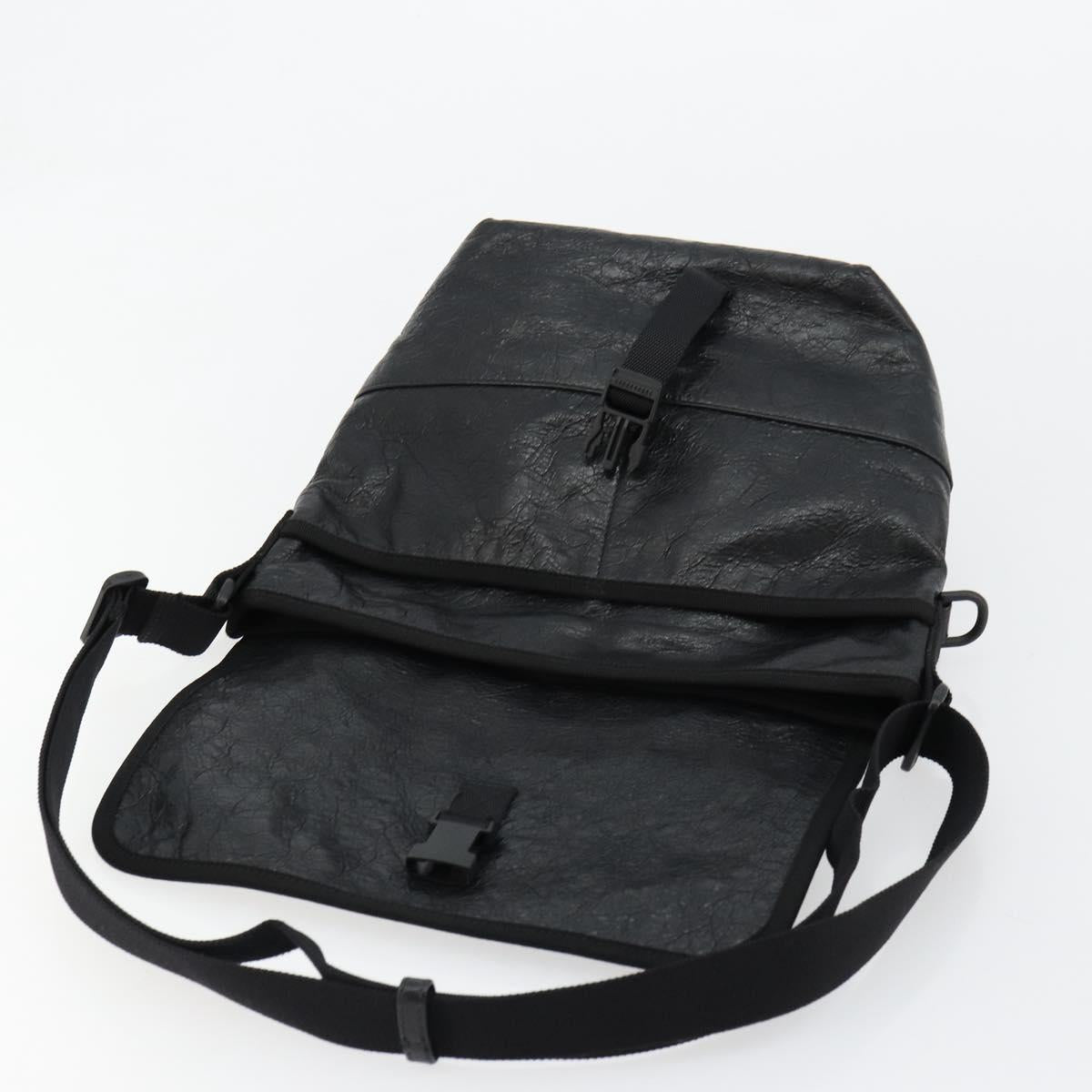 BALENCIAGA Explorer Shoulder Bag Leather Black 620259 Auth mr2509A