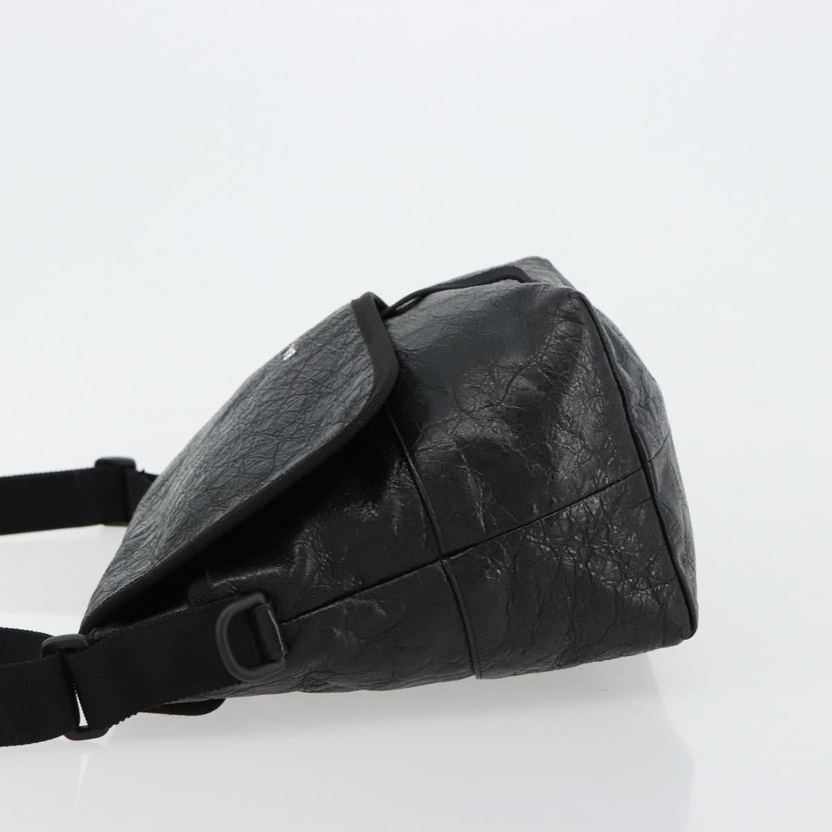 BALENCIAGA Explorer Shoulder Bag Leather Black 620259 Auth mr2509A