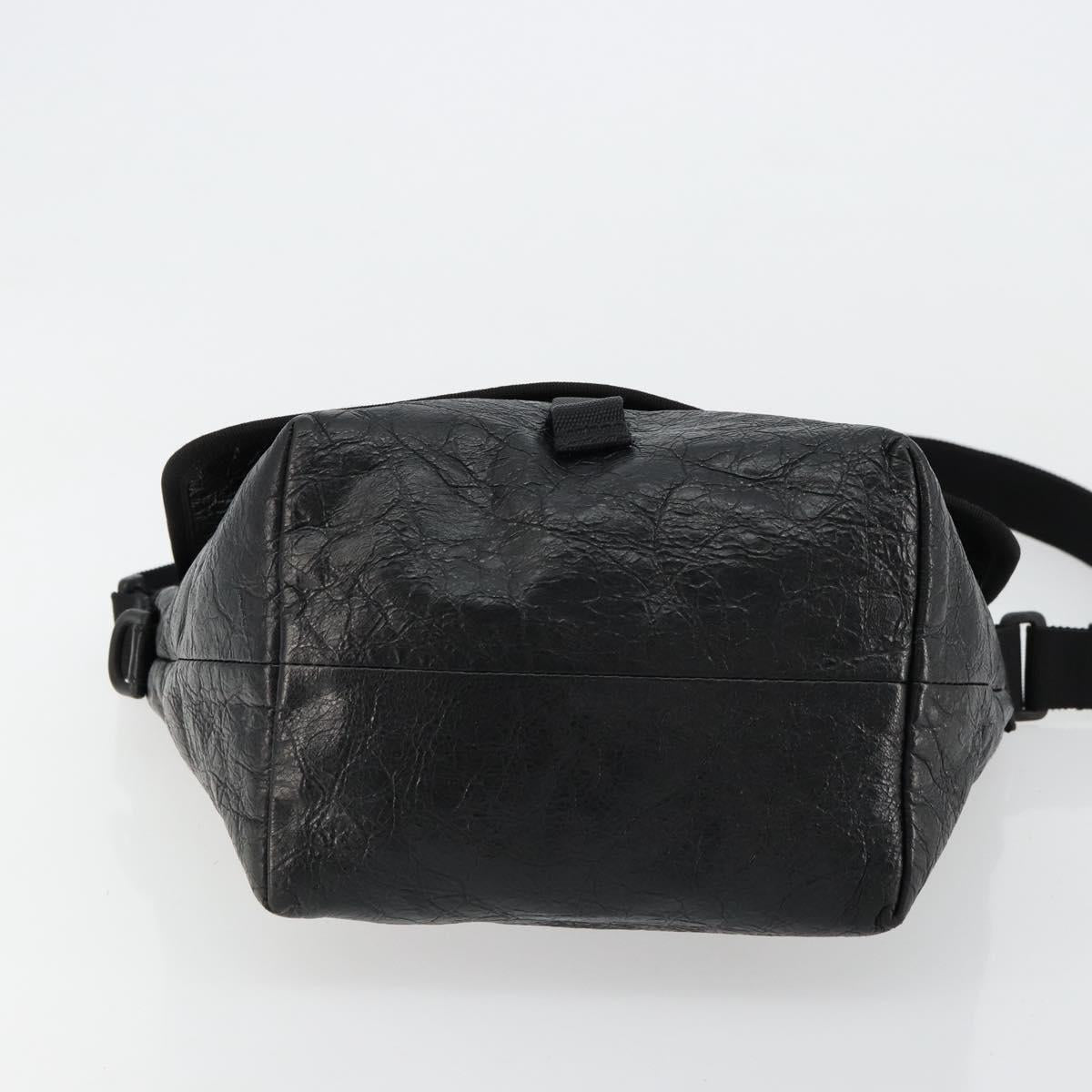 BALENCIAGA Explorer Shoulder Bag Leather Black 620259 Auth mr2509A