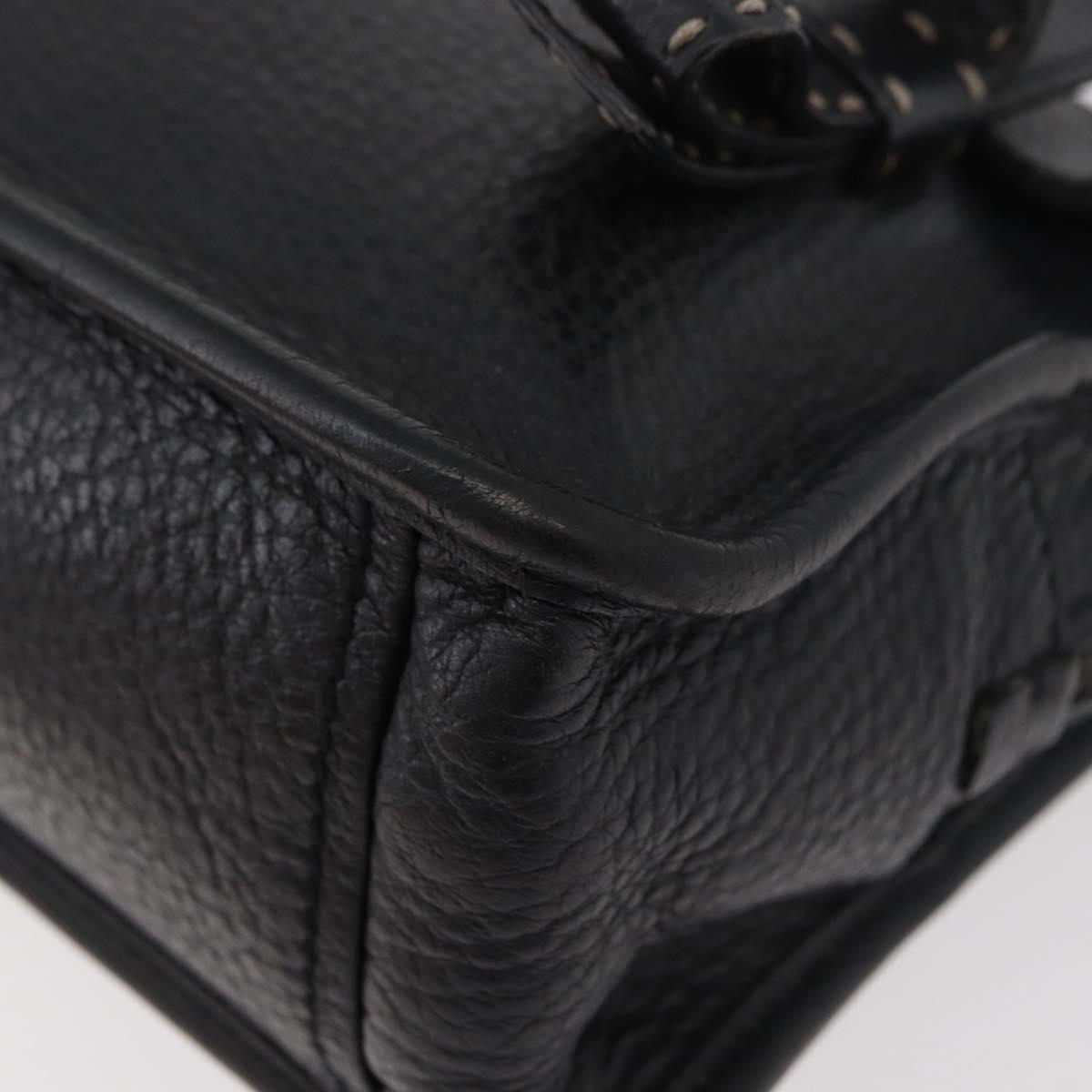 PRADA Vienna Fifty Hand Bag Leather Black Silver BR1932 Auth mr2512A