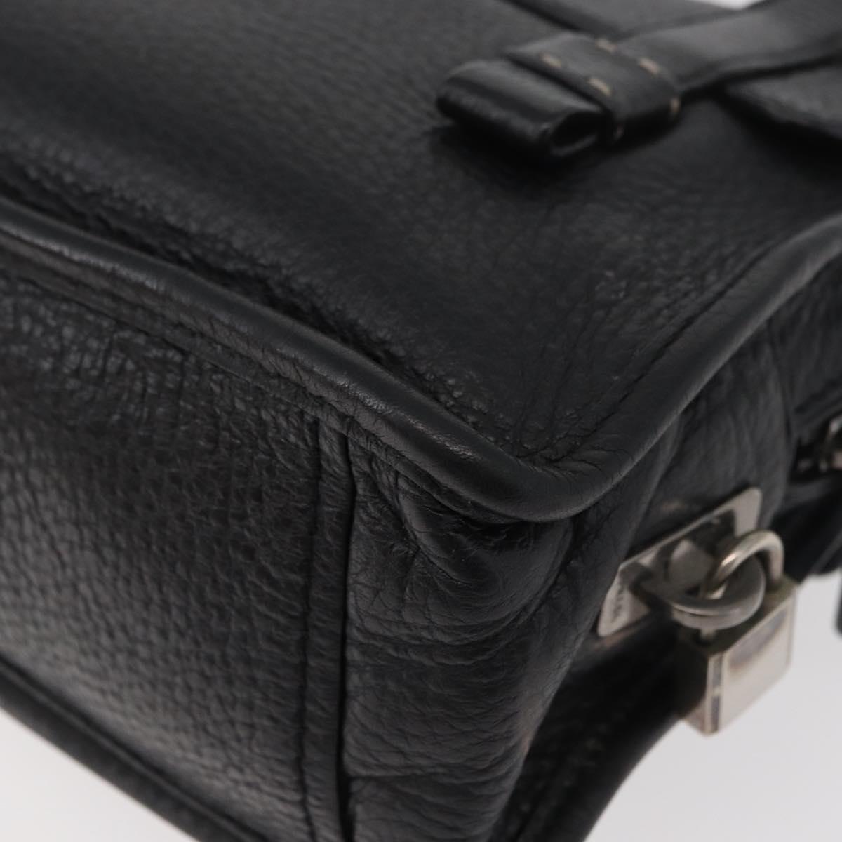 PRADA Vienna Fifty Hand Bag Leather Black Silver BR1932 Auth mr2512A