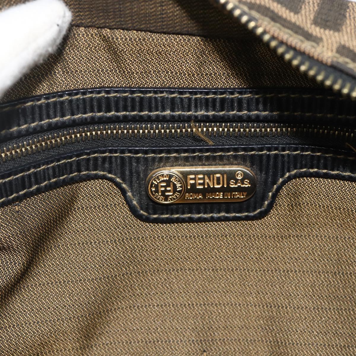 FENDI Zucca Canvas Hand Bag 2way Black Brown Auth mr2513