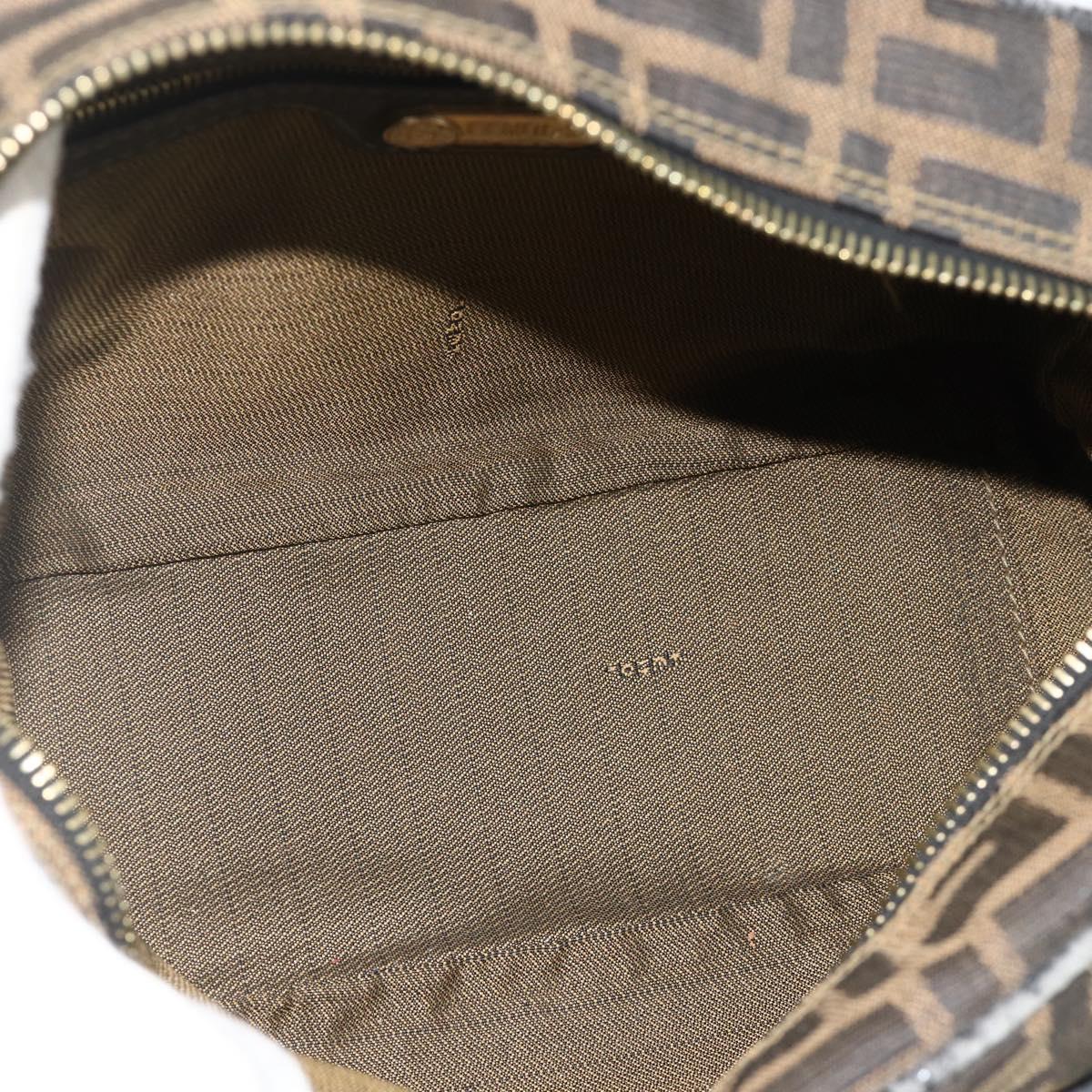FENDI Zucca Canvas Hand Bag 2way Black Brown Auth mr2513