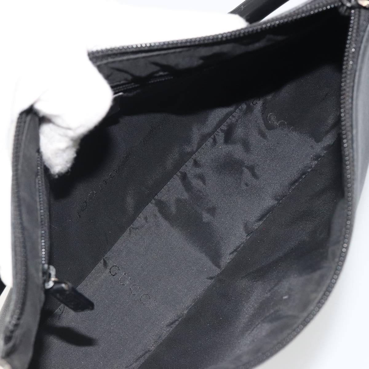 GUCCI Bamboo Shoulder Bag Leather Black Silver 001 3865 Auth mr2519V