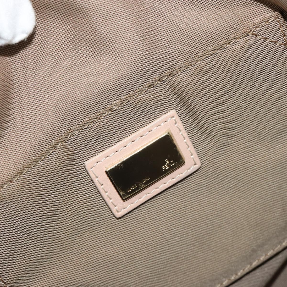 FENDI Zucchino Canvas Tote Bag Beige Gold Auth mr2521A