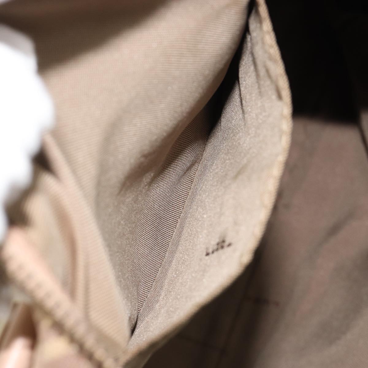 FENDI Zucchino Canvas Tote Bag Beige Gold Auth mr2521A