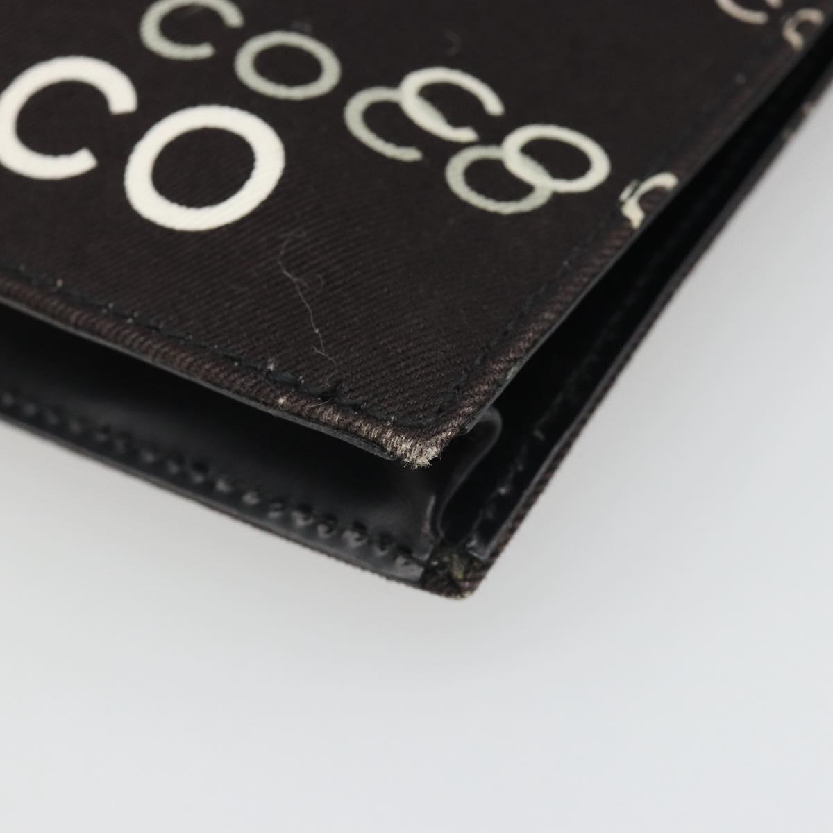 CHANEL Clutch Bag Canvas Black Gold CC Auth mr2523A