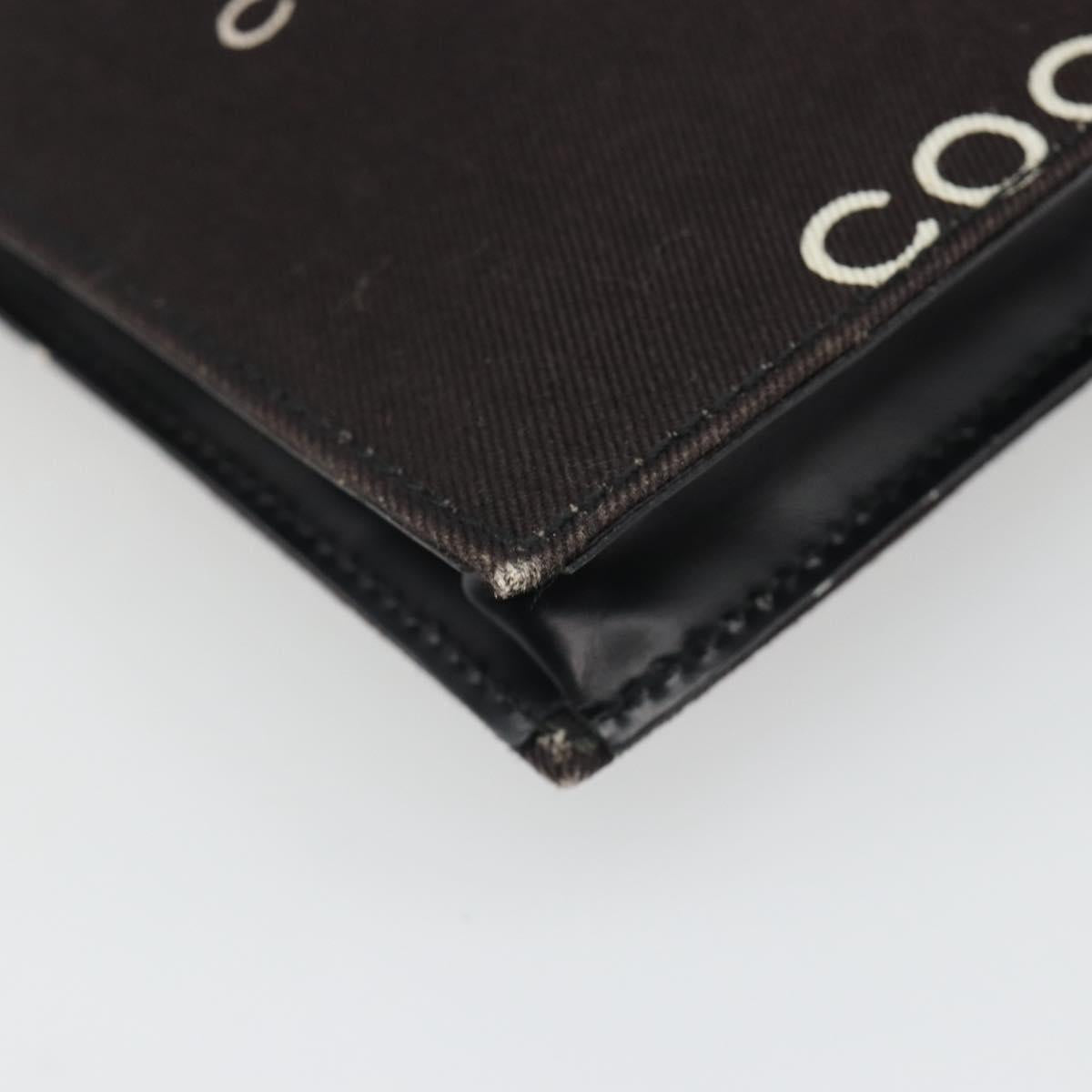 CHANEL Clutch Bag Canvas Black Gold CC Auth mr2523A