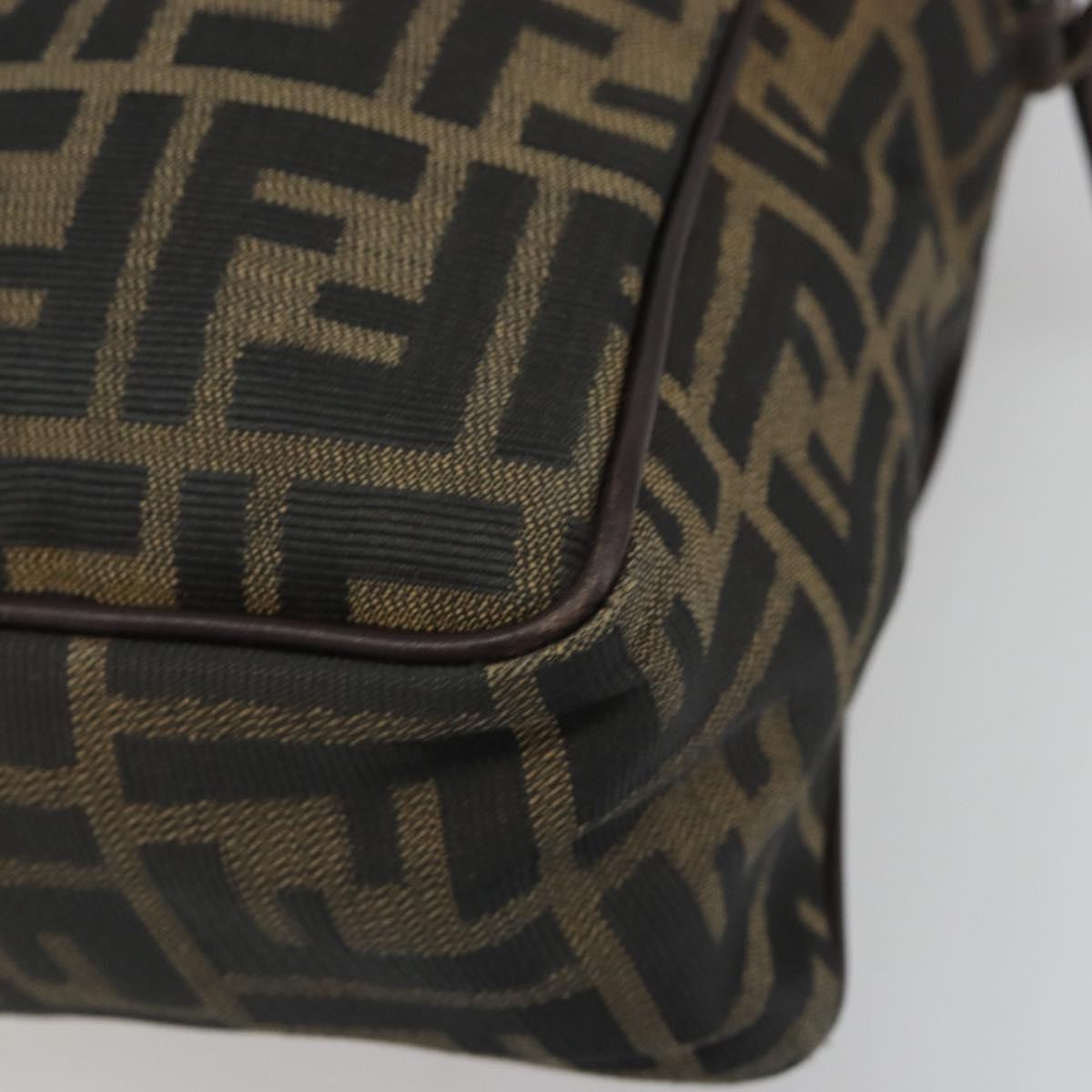 FENDI Zucca Canvas Hand Bag Black Brown Auth mr2526A