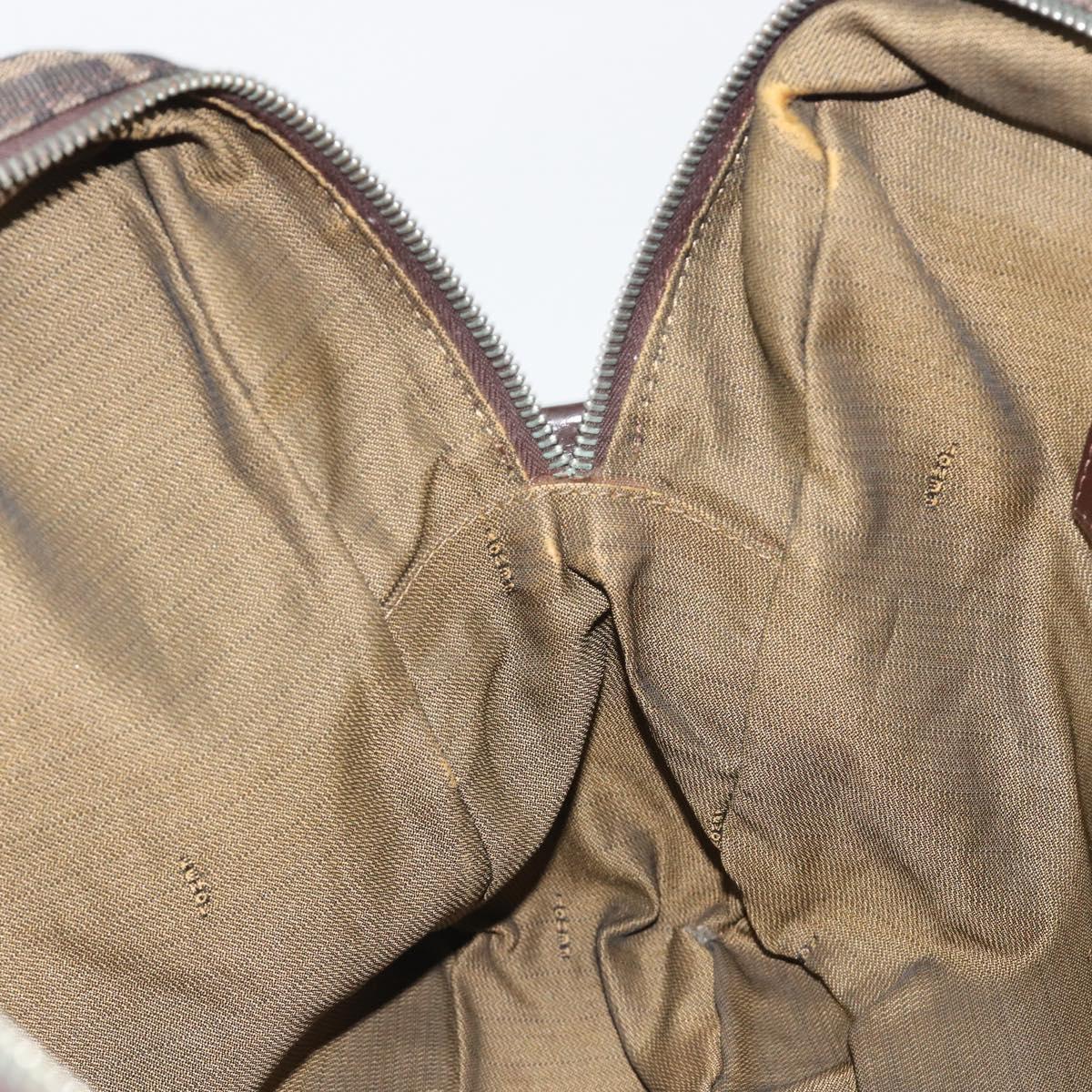 FENDI Zucca Canvas Hand Bag Black Brown Auth mr2526A
