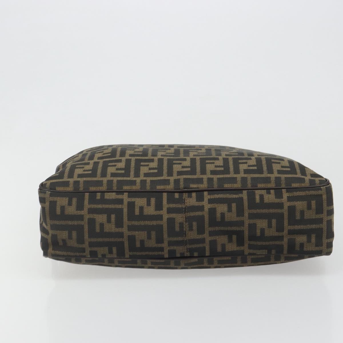 FENDI Zucca Canvas Hand Bag Black Brown Auth mr2526A