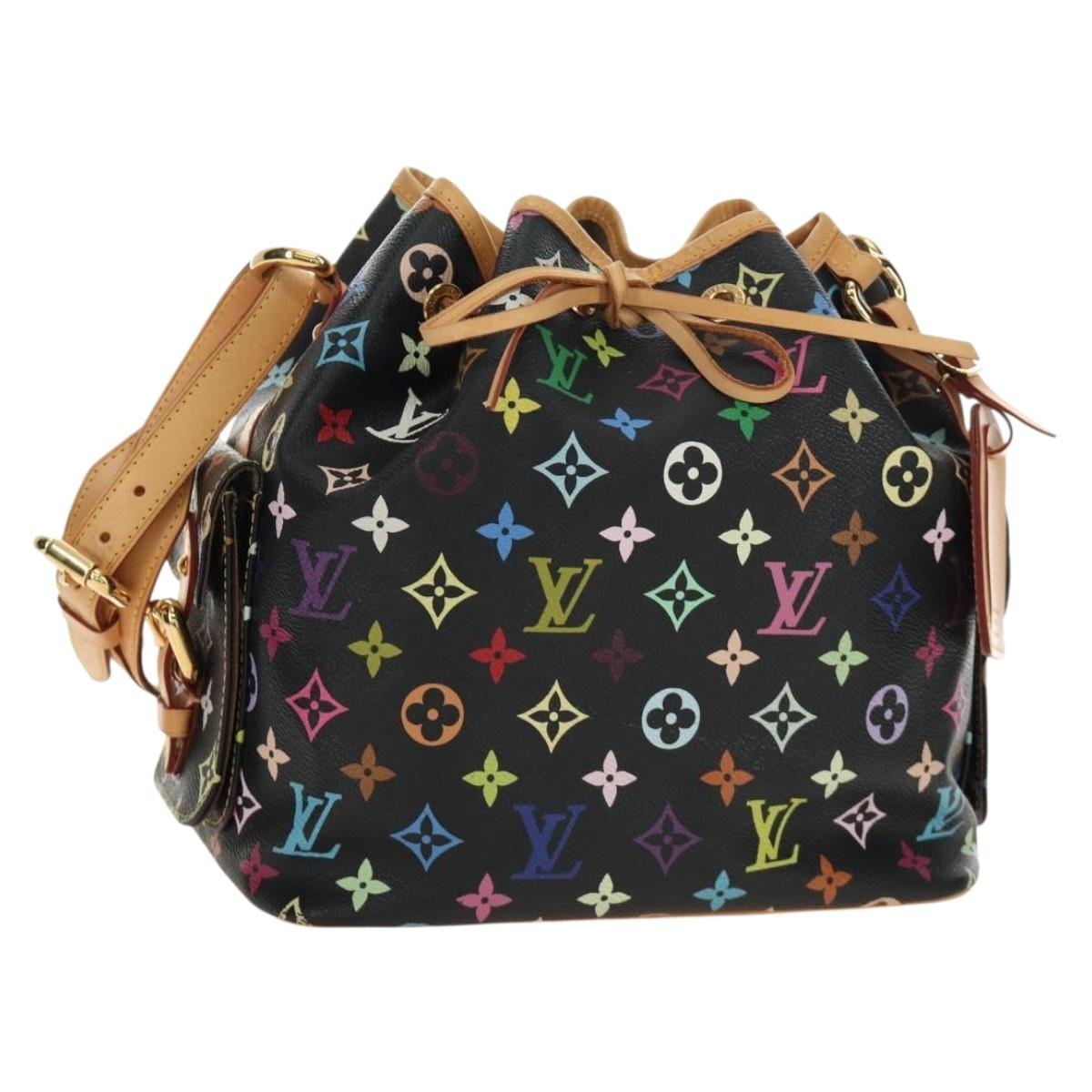 LOUIS VUITTON Monogram Multicolor Petit Noe Bag Black M42230 LV Auth mr2527SAV