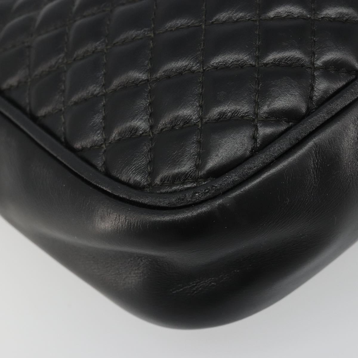 GUCCI GG Marmont Web Sherry Line Bag Leather Perfo Black Gold 541051 Auth mr2530