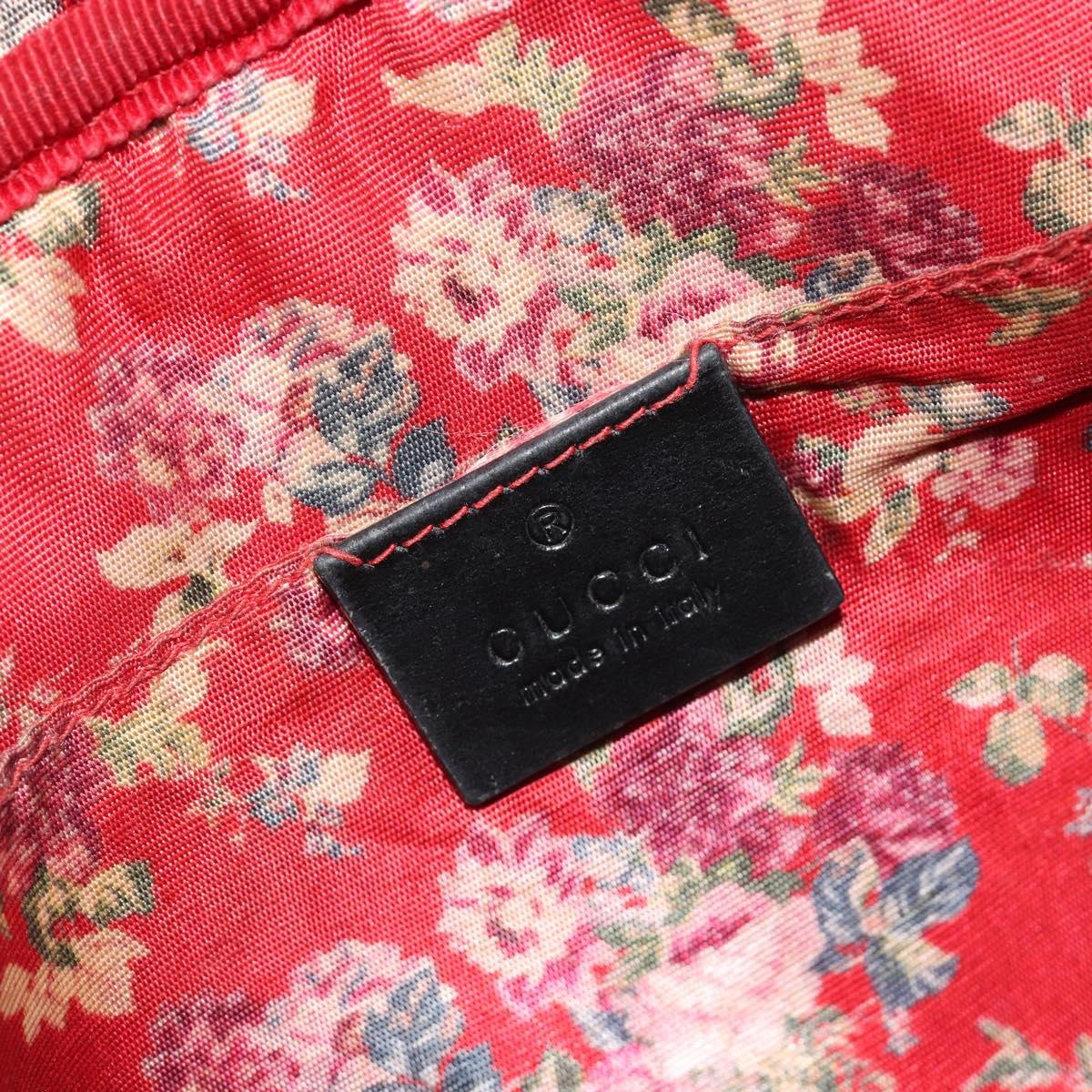 GUCCI GG Marmont Web Sherry Line Bag Leather Perfo Black Gold 541051 Auth mr2530