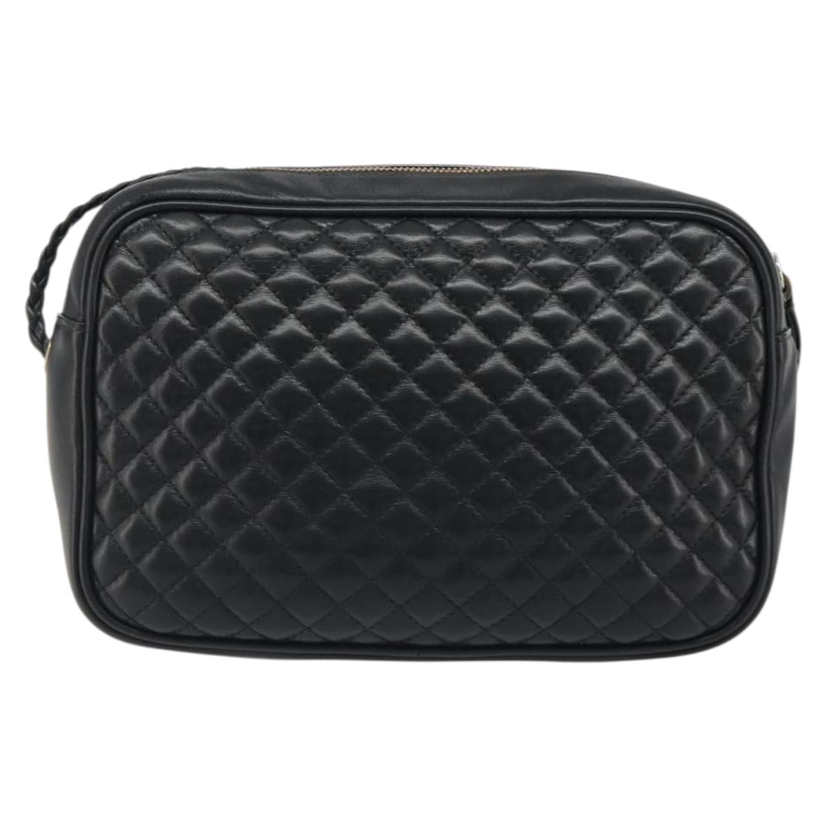 GUCCI GG Marmont Web Sherry Line Bag Leather Perfo Black Gold 541051 Auth mr2530