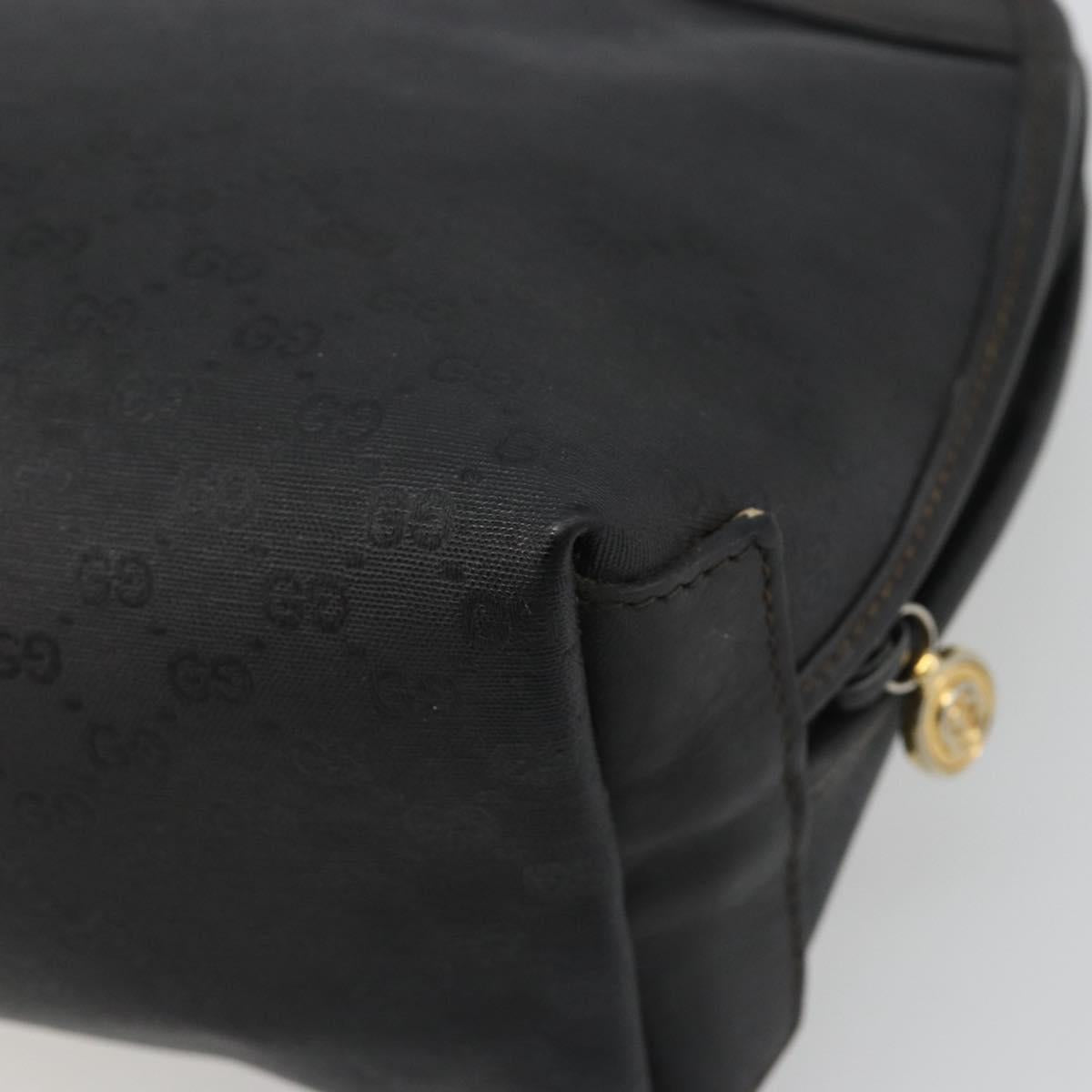 GUCCI Micro GG Supreme Clutch Bag PVC Black Gold 014 58 0198 Auth mr2532