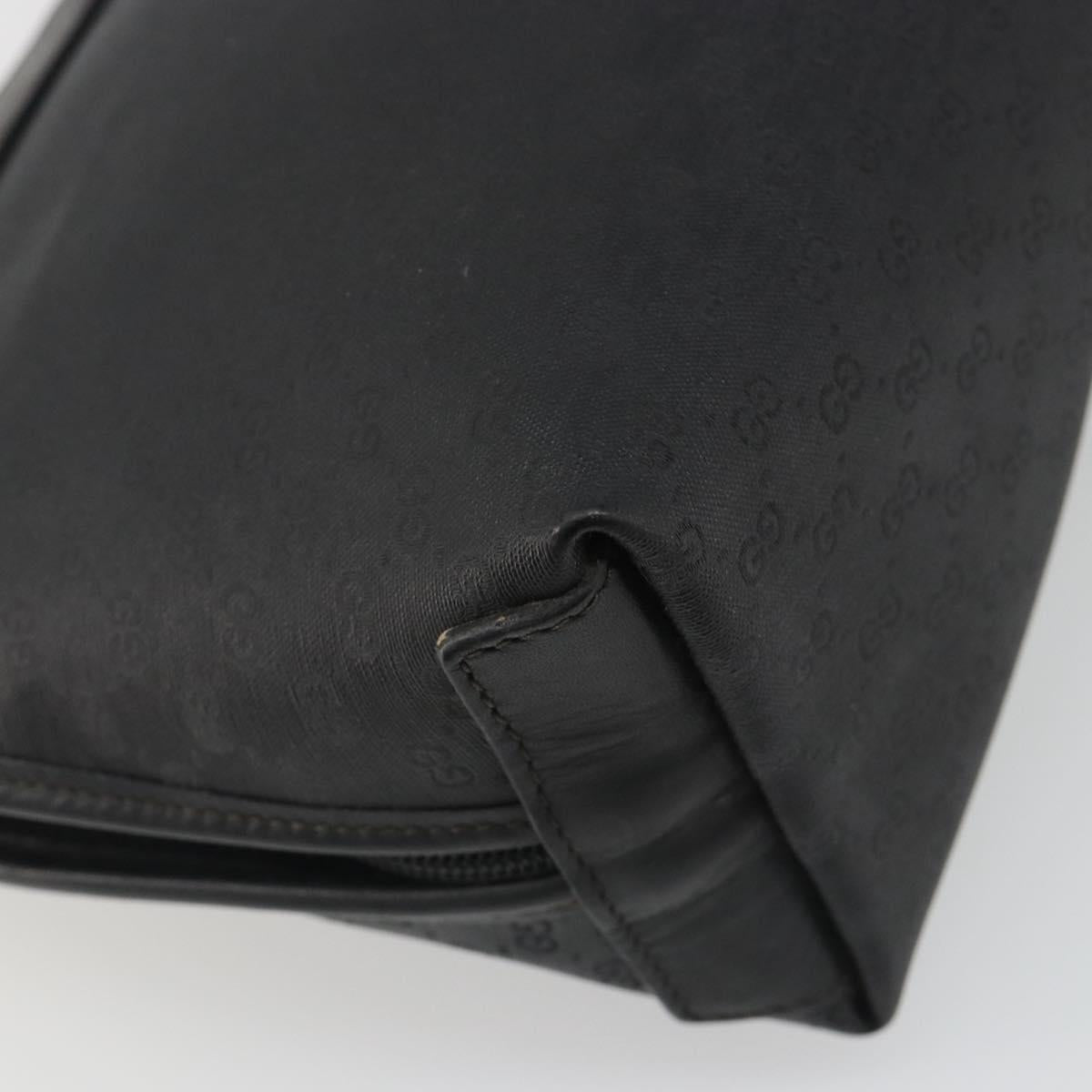 GUCCI Micro GG Supreme Clutch Bag PVC Black Gold 014 58 0198 Auth mr2532
