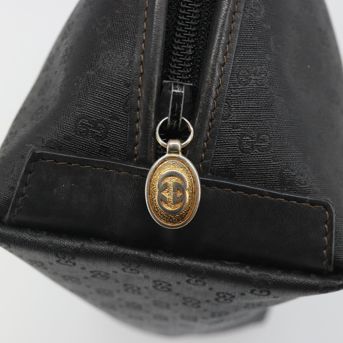 GUCCI Micro GG Supreme Clutch Bag PVC Black Gold 014 58 0198 Auth mr2532