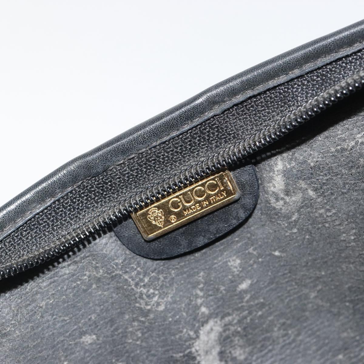 GUCCI Micro GG Supreme Clutch Bag PVC Black Gold 014 58 0198 Auth mr2532